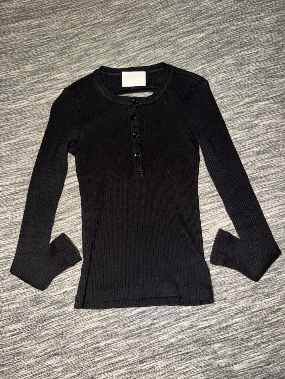 Citizens Of Humanity Longsleeve Henley Pullover Womens XS Black Ribbed EUC